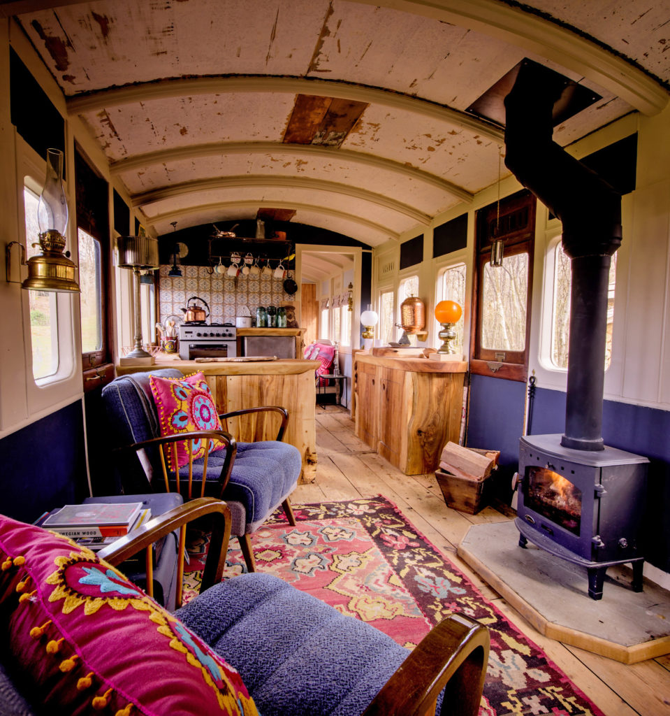 Quirky Sussex Carriage - cosy interior