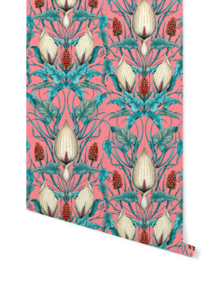 Pink and blue patterned wallpaper from Lords and Ladies