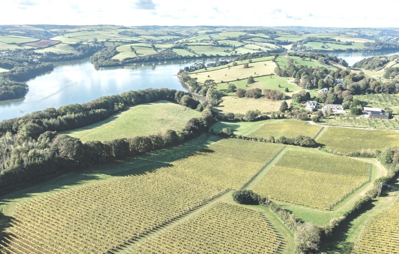 Aerial shot of UK countryside