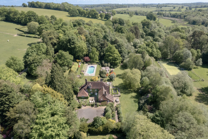 Aerial view of Cotchford Farm, Sussex
