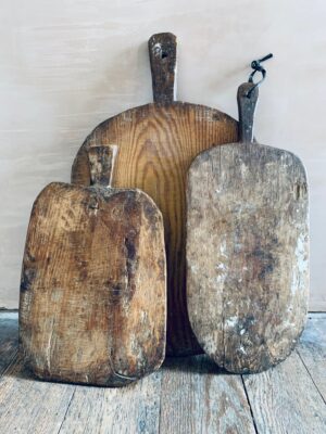 Three wooden breadboards