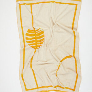 Cream towel with yellow details by Tawul Living