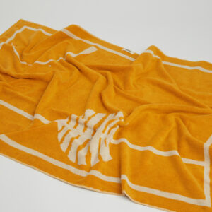 Yellow towel with cream details by Tawul Living