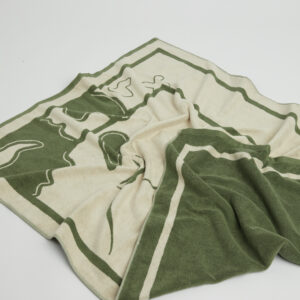 Green and cream towel by Tawul Living