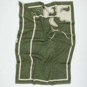 Green and cream towel by Tawul Living