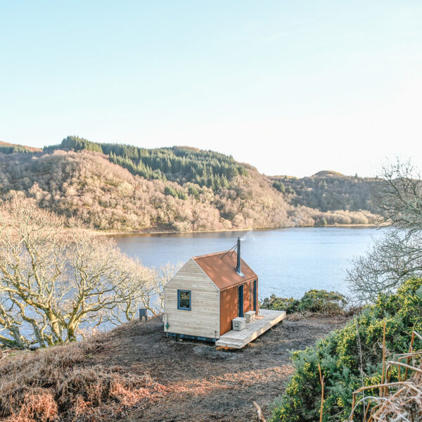 A wooden cabin overlooking Loch Nell