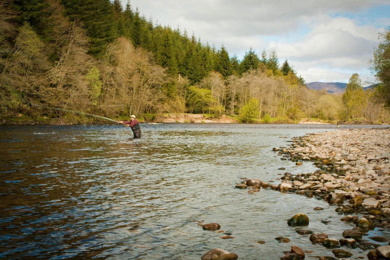 Fishing in the river, Glen Glack, Cairngorms